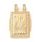 Brass Micro Pave Cubic Zirconia Pendants, Cadmium Free & Nickel Free & Lead Free, Rectangle Charms, Clear, 29x18x6mm, Hole: 4.5x3mm