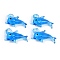 Handmade Lampwork Pendants, Dolphin, Blue, 16~18x26~28x10~11mm, Hole: 3~4mm