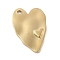 Ion Plating(IP) 304 Stainless Steel Pendants, Heart Charm, Real 18K Gold Plated, 37x24x2.5mm, Hole: 2.5mm