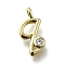 Brass Micro Pave Cubic Zirconia Pendants, Letter Charms, Rack Plating, Long-Lasting Plated, Cadmium Free & Lead Free, Letter Q, 13x7.5x2mm, Hole: 1.6mm
