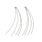 Brass Curved Bars Tassel Big Pendants, Real Platinum Plated, 68~69x5x1mm, Hole: 2mm