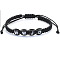 Polyester Braided Bead Bracelet, Black, 6-1/4 inch(16cm)
