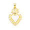 Rack Plating Brass Enamel Pendants, Cadmium Free & Lead Free, Long-Lasting Plated, Real 18K Gold Plated, Sacred Heart Charm, White, 26.5x17x3.5mm, Hole: 3.5x3mm