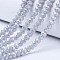 Electroplate Glass Beads Strands, Opaque Solid Color, AB Color Plated, Faceted, Rondelle, Gainsboro, 3.5~3.8x3mm, Hole: 0.4mm, about 105~110pcs/strand, 29~31cm