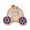 Christmas Themes 304 Stainless Steel Enamel Charms, Real 18K Gold Plated, Pumpkin, 12x14x1.5mm, Hole: 1.5mm
