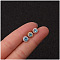 316L Surgical Stainless Steel Micro Pave Sky Blue Cubic Zirconia Cartilage Earrings, Flat Round, Rose Gold, 6mm, Pin: 0.8mm
