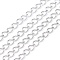 Brass Twisted Chains, Curb Chains, Soldered, with Spool, Oval, Lead Free & Nickel Free & Cadmium Free, Platinum, 4x3x0.5mm, about 301.83 Feet(92m)/roll