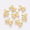 Tibetan Style Alloy Beads, Bowknot, Golden, Lead Free & Cadmium Free, 10x14x3mm, Hole: 1mm