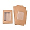 Foldable Creative Kraft Paper Box, Wedding Favor Boxes, Favour Box, Paper Gift Box, with Clear Window, Rectangle, Camel, Box: 12.5x8.5x1.5cm
