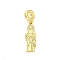 Brass Micro Pave Cubic Zirconia Saint European Dangle Charms, Large Hole Pendants, Cadmium Free & Lead Free, Real 16K Gold Plated, 31.5mm, Hole: 3.8mm