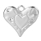 Non-Tarnish 304 Stainless Steel Heart Pendants, Stainless Steel Color, 24x25x2mm, Hole: 3mm