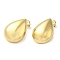 Ion Plating(IP) 304 Stainless Steel Teardrop Stud Earrings, Real 14K Gold Plated, 25x18mm