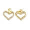 Brass Micro Pave Cubic Zirconia Pendants, Cadmium Free & Nickel Free & Lead Free, with Jump Ring, Heart Charms, Real 18K Gold Plated, 20.5x19.5x3.5mm, Hole: 3.5mm
