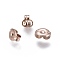 Ion Plating(IP) 304 Stainless Steel Ear Nuts, Earring Backs, Rose Gold, 6x4.5x3mm, Hole: 0.8mm