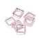 MIYUKI & TOHO Handmade Japanese Seed Beads, with 304 Stainless Steel Link Rings, Loom Pattern, Square, Silver, Pink, 15x15x1.8~2mm