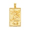 Brass Micro Pave Cubic Zirconia Pendants, Cadmium Free & Nickel Free & Lead Free, Real 18K Gold Plated Rectangle with Dragon Charms, Clear, 38x22x4mm, Hole: 7.5x4.5mm