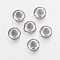 Tarnish Resistant 201 Stainless Steel Bead Spacers, Slider Beads, Rondelle, Stainless Steel Color, 7x3.5mm, Hole: 1mm