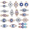 20Pcs Eye Enamel Charm Connector Mixed Shape Evil Eye Charm Assorted Evil Eye Connector for Jewelry Necklace Bracelet Earring Making Crafts, Platinum & Golden, 20~21x7~14mm