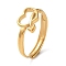 Ion Plating(IP) 304 Stainless Steel Hollow Heart Adjustable Rings, Golden, Inner Diameter: 17.8mm