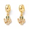 Brass Cubic Zirconia European Dangle Charms, Largr Hole Pendants, Long-Lasting Plated, Real 18K Gold Plated, Cactus, Colorful, 19mm, Hole: 5mm