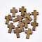 Wooden Pendants, Dyed, Cross, Camel, 21~22x14~15x4~5mm, Hole: 1.8mm