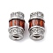 Brass Micro Pave Cubic Zirconia Screw Clasps, Cadmium Free & Nickel Free & Lead Free, Column, Platinum, 11x7mm, Pin: 0.7mm