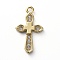 Brass Micro Pave Cubic Zirconia Pendants, Cross, Clear, Golden, 17.5x10x2mm, Hole: 1.2mm