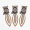 Bookmark Cabochon Settings, Iron with Alloy Owl Tray, Owl, Lead Free, Nickel Free & Cadmium Free, Antique Bronze, 78x21x3mm, Tray: 13x18mm