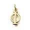 Brass Pendants, With Jump Ring, Long-Lasting Plated, Lead Free & Cadmium Free, Rack Plating, Real 18K Gold Plated, Symbol, 12x8x2mm, Hole: 3mm