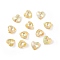Transparent Faceted Glass Charms, Heart, Champagne Yellow, 14x14x7.5mm, Hole: 1.6mm