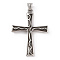 304 Stainless Steel Pendants, with 201 Stainless Steel Snap on Bails, Cross Charm, Antique Silver, 58.5x42x4mm, Hole: 7.5x5mm