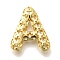 Brass Pendants, Hollow Letter Charms, Rack Plating, Long-Lasting Plated, Cadmium Free & Lead Free, Letter A, 21.5x19x5.5mm, Hole: 5x2.7mm