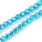 Baking Paint Electroplated Synthetic Non-magnetic Hematite Beads Strands, Faceted, Round, Dark Turquoise, 4x4x4mm, Hole: 1mm, about 95pcs/strand, 14.96''(38cm)