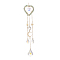 Glass Teardrop & Star Window Hanging Suncatchers, Heart Natural Green Aventurine & Brass Sun & Moon Pendants Decorations Ornaments, 230mm