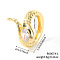 Snake-shaped Brass Pave Cubic Zirconia Cuff Open Rings, Golden, 20mm, Inner Diameter: 18mm