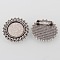 Vintage Alloy Flower Brooch Cabochon Bezel Settings, Cadmium Free & Lead Free, with Iron Pin Back Bar Findings, Antique Silver, Flat Round Tray: 20mm, 33x2mm, Pin: 0.8mm
