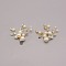 Pearl Shoe Decoration, with Platinum Alloy Findings and Crystal Rhinestone Cabochons, Flower, White, 57x53x19mm