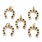 Brass Micro Pave Black Cubic Zirconia Pendants, with Jump  Rings, U Shape, Real 18K Gold Plated, 17.5x14.5x2mm, Jump Ring: 5x1mm, 3mm Inner Diameter