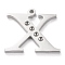 Tarnish Resistant 304 Stainless Steel Letter Pendant Rhinestone Settings, Stainless Steel Color, Letter.X, X: 16x18x1.5mm, Hole: 1.2mm, Fit for 1.6mm rhinestone