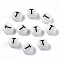 Acrylic Beads, with Enamel and Luminous, Horizontal Hole, Flat Round with Black Letter, Glow in the Dark, Light Grey, Letter.T, 7x3.5mm, Hole: 1.5mm, about 3600~3700pcs/500g
