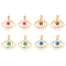 arricraft 8 Pcs 4 Colors Brass Evils Eye Charms, Real 18K Gold Plated Sun Evils Eye Beads Pendants Evils Eye Ornaments for Necklace Jewelry DIY Crafts Making