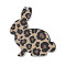 Easter Printed Acrylic Pendants, Rabbit, Camel, 39x33x2mm, Hole: 1.6mm