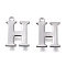 Tarnish Resistant 304 Stainless Steel Charms, Laser Cut, Alphabet, Stainless Steel Color, Letter.H, 12x9x0.8mm, Hole: 1mm