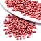 2-Hole Glass Seed Beads, Opaque Frosted  Colours Rainbow, Rectangle, Salmon, 4.5~5.5x2x2~2.5mm, Hole: 0.5~0.8mm, about 2000pcs/bag