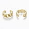 Brass Cuff Earrings, Curb Chain, Nickel Free, Real 18K Gold Plated, 12x6mm