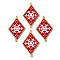 MIYUKI & TOHO Japanese Seed Beads, Handmade Links, Rhombus with Snowflake Loom Pattern, FireBrick, 42.5x26x2mm, Hole: 1.5mm