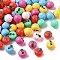 Opaque Resin Pendants, Apple, with Platinum Iron Loop, Mixed Color, 19.5x17.5mm, Hole: 2mm