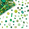 4 Bags Acrylic Beads, Mixed Shapes, Green, 5.5~24x5.5~24x2~16mm, Hole: 1.2~3.5mm