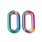Ion Plating(IP) 304 Stainless Steel Linking Rings, Oval, Rainbow Color, 19x10x2.5mm, Inner Diameter: 14x5mm