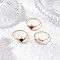 3Pcs 3 Colors Transparent Glass Finger Rings, with Eco-Friendly Copper Wire, Rhombus, Mixed Color, US Size 9(18.9mm), 1pc/color